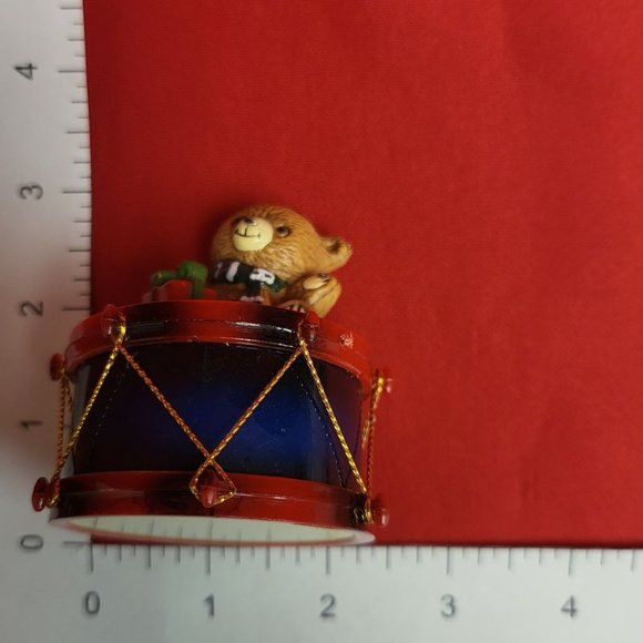 Vintage Christmas Ornaments Hard Plastic Santa Boy and Drummer Teddy Bear - Picture 8 of 12